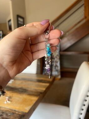 Handcrafted Multicolor Stone Dangle Keychain Bag Charm